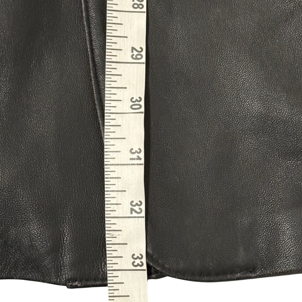J Ferrar Mens Black Genuine Leather Blazer Jacket 3 Button Lined - Picture 5 of 8